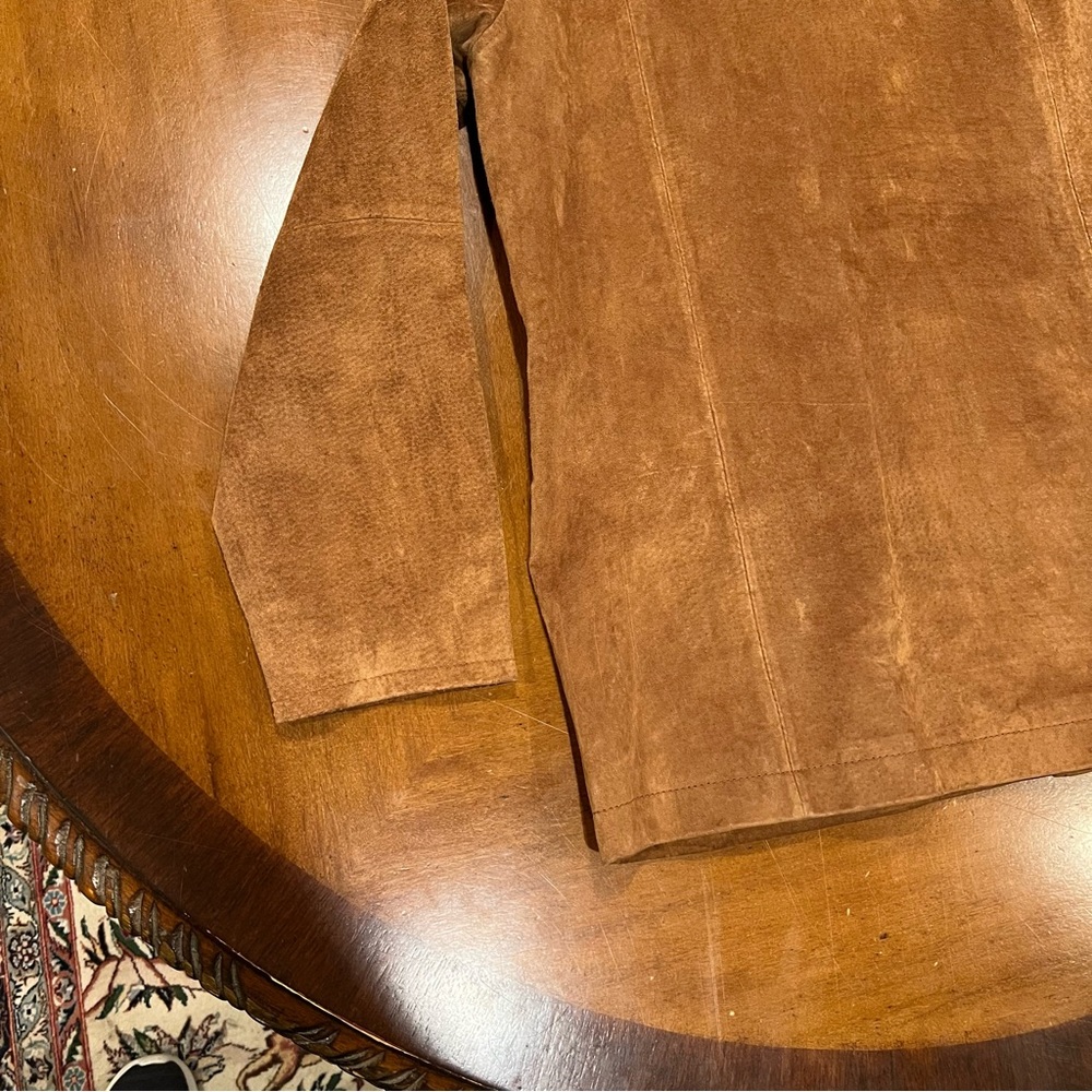 AMI Alexandre Mattiussi Men’s Vintage Full-Zip Leather Jacket Brown Medium - Picture 11 of 16